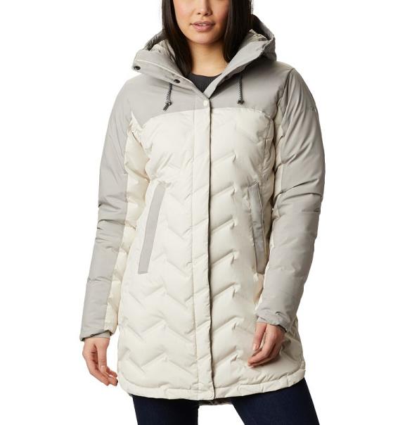 Columbia Mountain Croo Down Jacket White Grey For Women's NZ17406 New Zealand